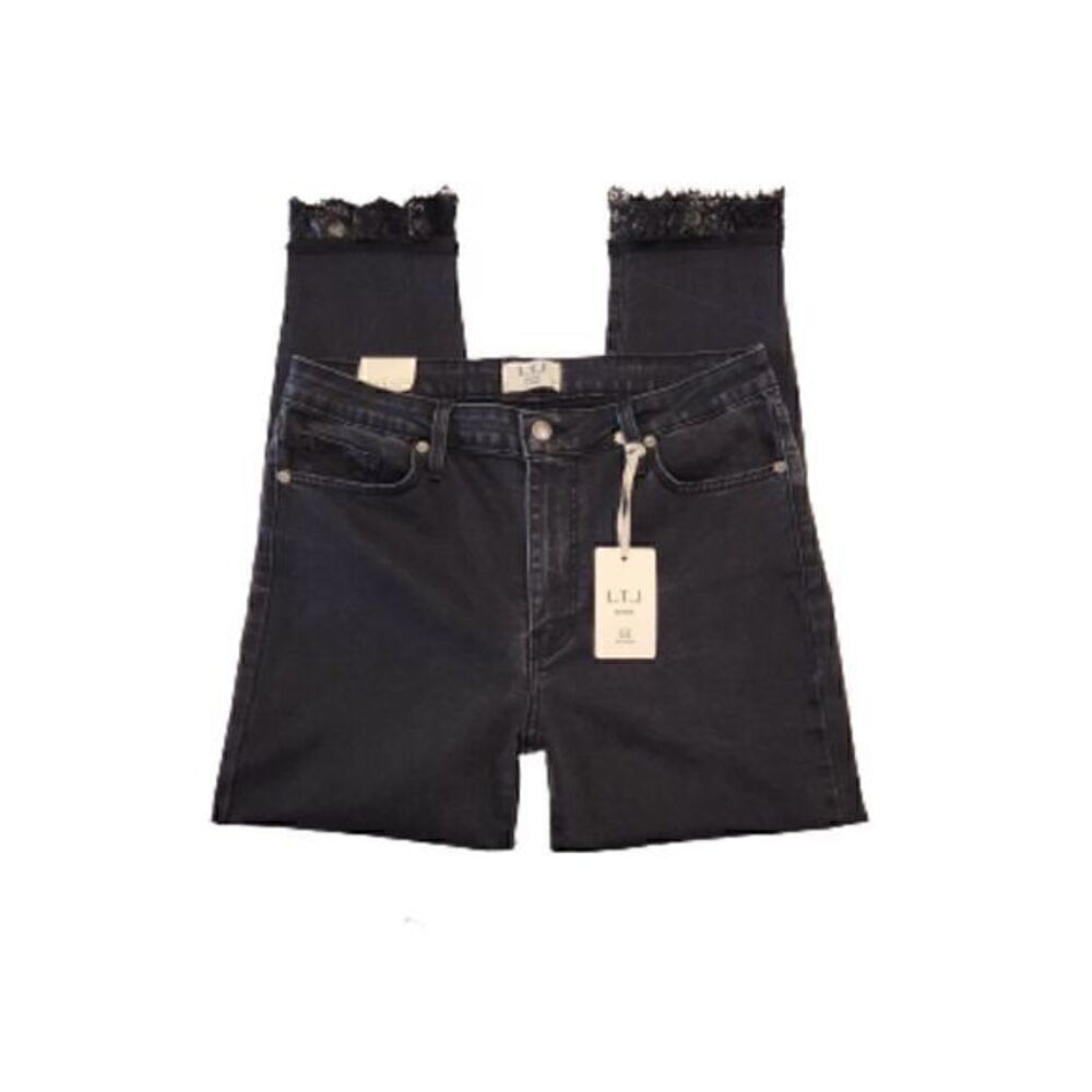L.T.J Letter to Juliet NEW High-Waisted Lace Hem Skinny Jeans - Picture 1 of 6